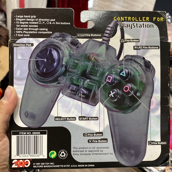 PS1 Original CLEAR GREEN Controller 1997 NIB - Picture 2 of 4